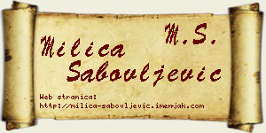 Milica Sabovljević vizit kartica